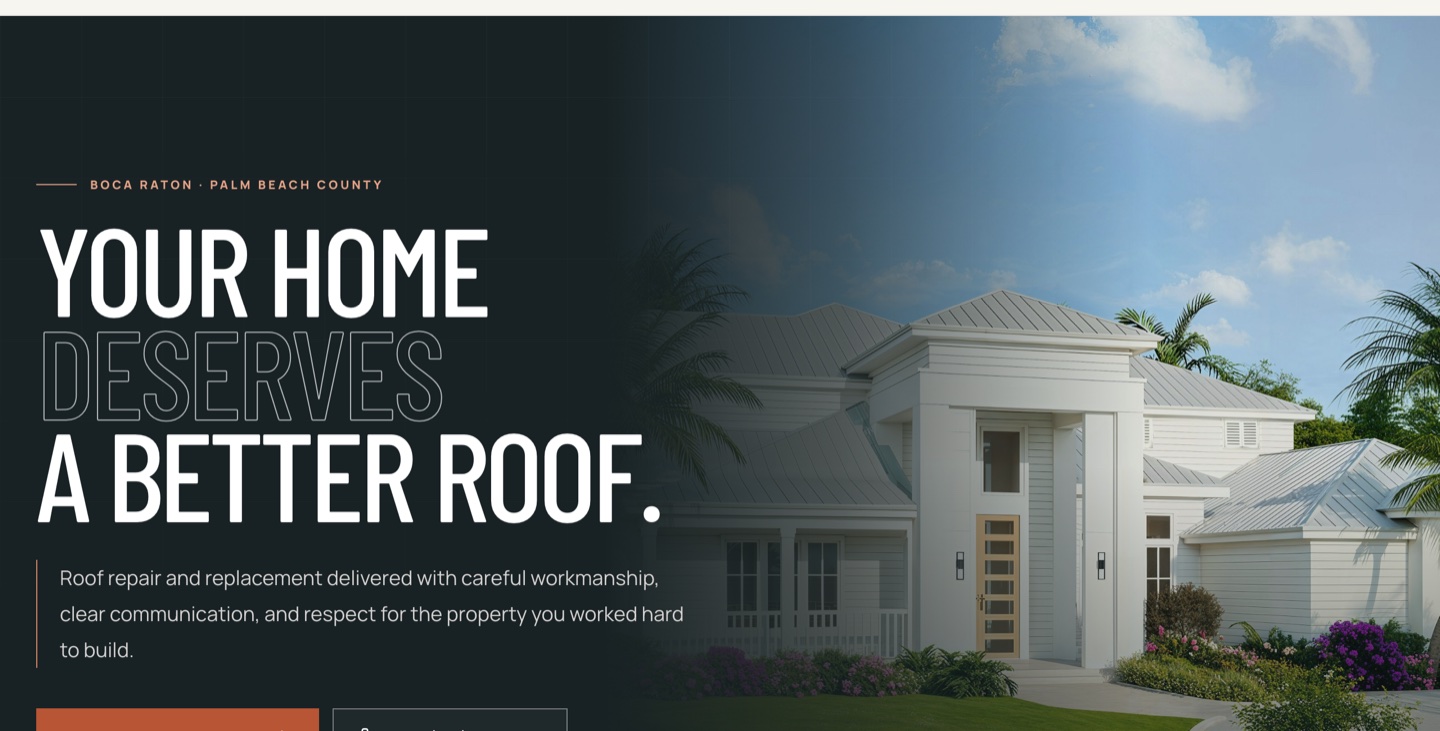 Apex Roofing & Exteriors concept website